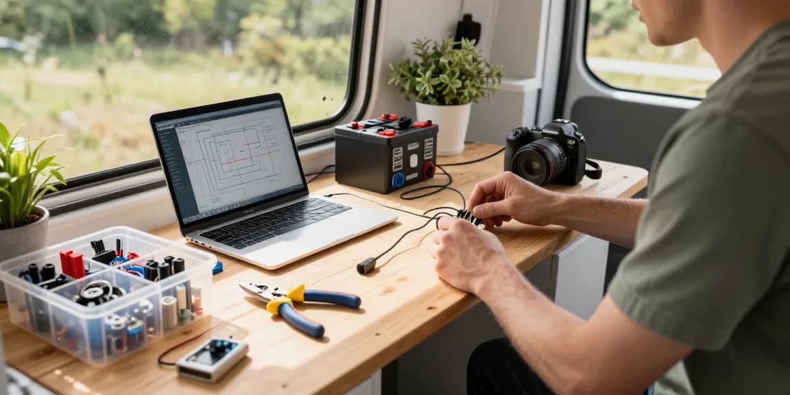 rokok88 login for van electrical upgrades with person working on camper setup