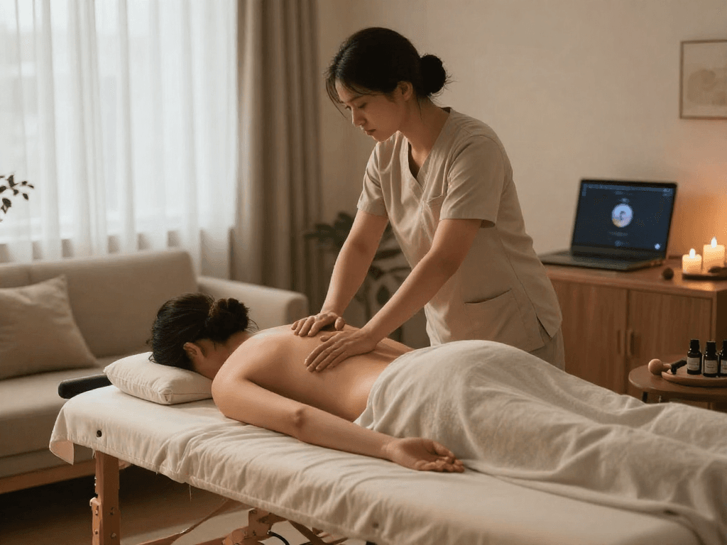 Relaxing 판교출장마사지 service in a cozy home setting with professional therapists.