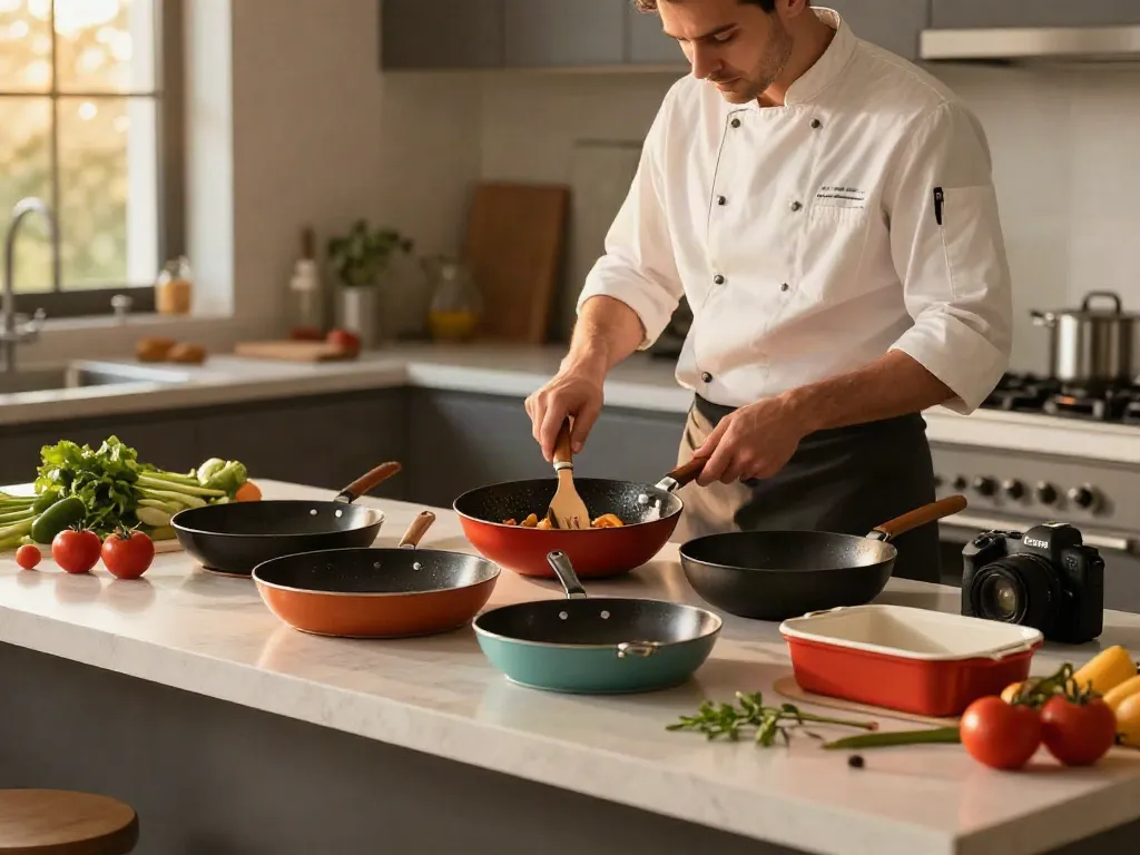 CookWare Price in Bangladesh featured in a warm kitchen scene with various cookware types and fresh ingredients.